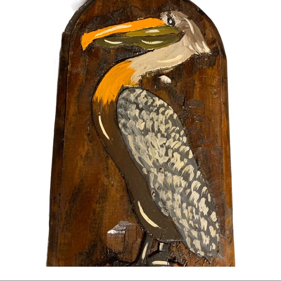 2 Piece Rustic Carved Wood Bird Wall Art - Picture 7 of 10